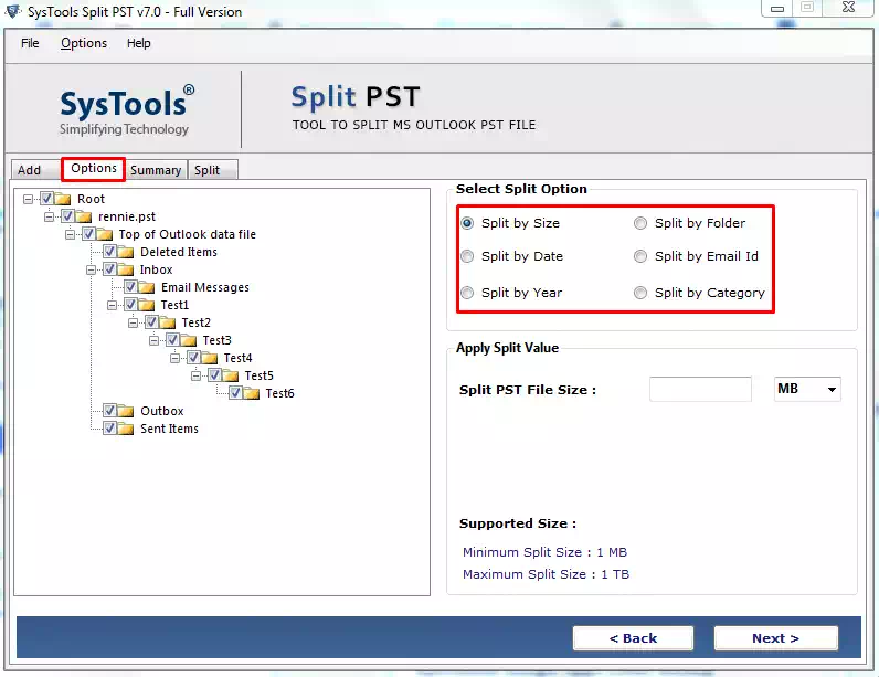 Easy Way to Split PST File